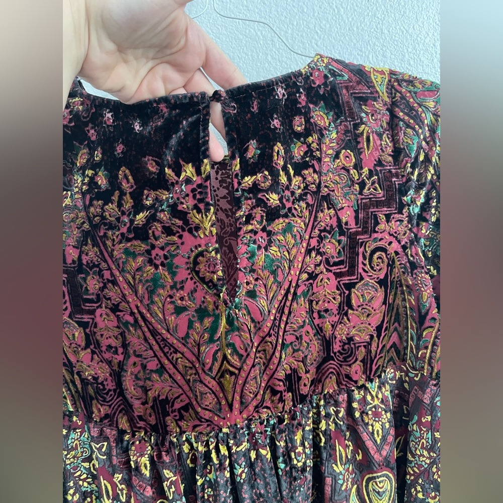 Free People Mirror Mirror Velvet Burnout Mini Dress Size Small - Picture 10 of 13